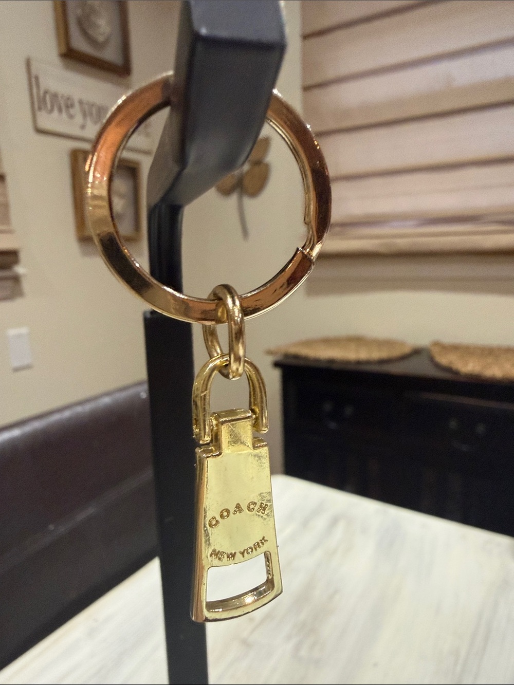 Coach Gold-tone Logo Key Ring